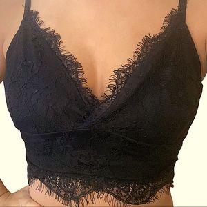Beautiful Black Crop Top Randa lace